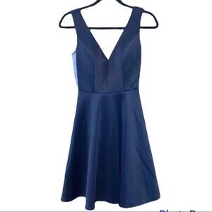 Harper & Lemon Blue V Neck & Back Sleeveless Dress